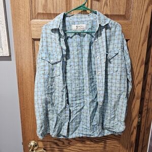 Men's Blue Plaid Shirt
